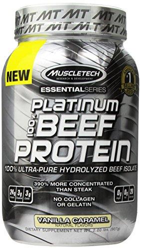 Muscletech Platinum Beef Protein UltraPure Hydrolyzed Beef Isolate Vanilla Caramel 2.0 Lbs 907G