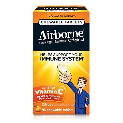 Airborne Vitamin C Chewable Tablets Citrus 96 Count