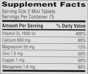 Caltrate Calcium Vitamin D3 Supplement 600+D3 Plus Minerals Mini Tablet 600 Mg 150 Count Pack Of 3
