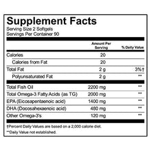 Omega 3 Fish Oil Supplement 180 Softgels The Highest Concentration Of Burpless Omega 3 Capsules 2200Mg Fish Oil/Serving