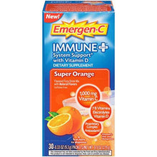 Emergenc Immune+ System Support Dietary Supplement Drink Mix With Vitamin D 1000Mg Vitamin C 0.33 Ounce Packets Super Orange Flavor 30 Count