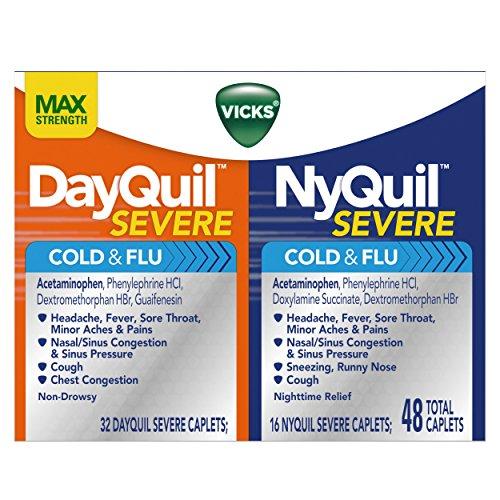 Nyquil And Dayquil Severe Cough Cold And Flu Relief 48 Caplets 32 Dayquil + 16 Nyquil