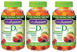 Vitamin D3 Gummy Mcols Vitamins Assorted Flavors 150 Count 3 Pack Njris