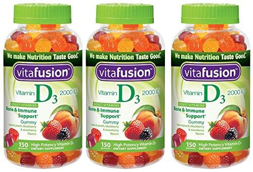 Vitamin D3 Gummy Mcols Vitamins Assorted Flavors 150 Count 3 Pack Njris