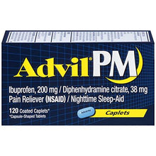 Advil Pm Pain Reliever / Nighttime Sleep Aid Coated Caplet 200Mg Ibuprofen And 38Mg Diphenhydramine 120 Count