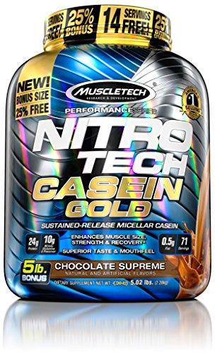Muscletech Nitro Tech Casein Gold Protein Powder Chocolate Supreme 5 Pound