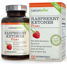 Raspberry Ketones Plus+ Advanced Antioxidant Green Tea Extract For Weight Loss Appetite Suppression Organic Kelp Resveratrol Vegan Gluten Free 120 Count