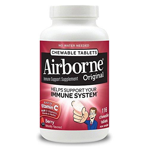 Airborne Berry Chewable Tablets 116 Count 1000Mg Of Vitamin C Immune Support Supplement