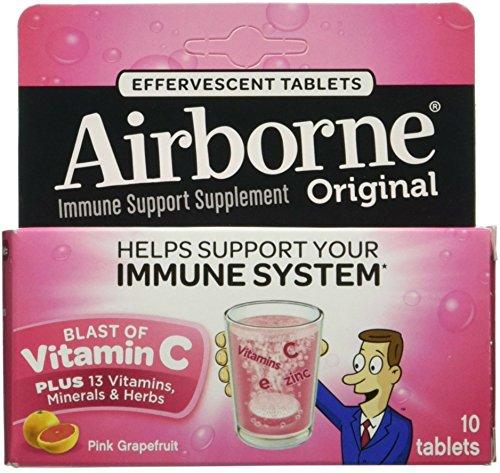 Airborne Immune Support Effervescent Tablets Pink Grapefruit 10 Ea 3 Pack