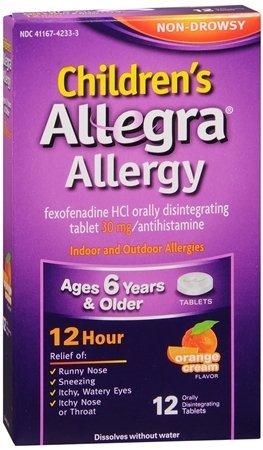 Children Allergy Orally Disintegrating Tablets Orange Cream Flavored 12 Tablets