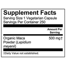 Organic Maca Root 500Mg 250 Veggie Capsules Gelatinized For Enhanced Bioavailability