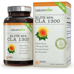 Elite 95% Cla 1300Mg Maximum Potency Nonstimulating Natural Weight Loss Exercise Supplement Fat Burner For And 180 Count
