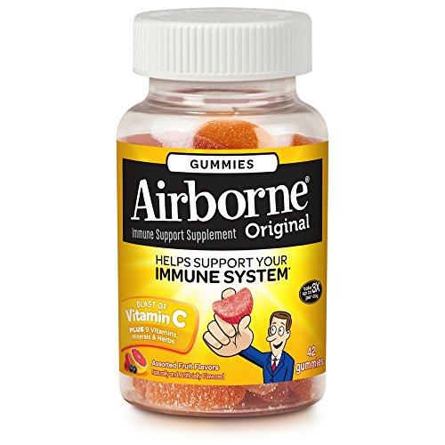 Airborne Gummies Assorted Fruit Flavor 42 Ct Pack Of 3