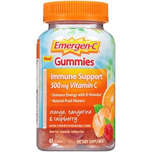 Emergenc Gummies Dietary Supplement With 500 Mg Vitamin C Per Serving Gluten Free Orange Tangerine And Raspberry Flavors 45 Count