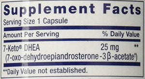 7 Keto Dhea 25 Mg Capsules 100Count