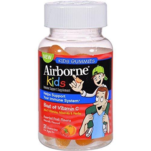 Airborne Kids Gummies Vitamin 667Mg Immune Support Supplement Assorted Fruit Flavors 21 Ct Pack Of 2