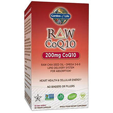 Garden Of Life Vegetarian Omega 3 6 9 Supplement Raw Coq10 Chia Seed Oil Whole Food Nutrition With Antioxidant Support 60 Capsules
