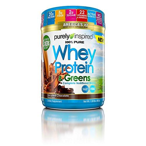 Purely Inspired Pure Whey Greens Pure Whey Protein Powder Decadent Chocolate 1.5 Pounds