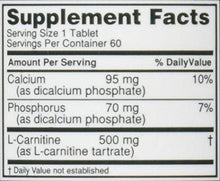 Lcarnitine 500Mg 60 Tablets