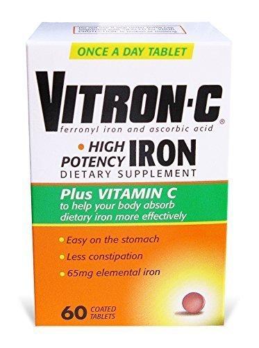 Vitronc High Potency Iron Supplement With Vitamin C 60 Count Pack Of 3 By Vitronc
