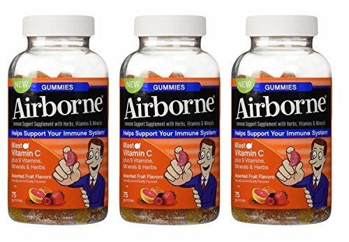 Airborne Gummies Blast Of Vitamin C 75 Gummies Pack Of 3