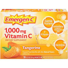 Emergenc Dietary Supplement Drink Mix With 1000 Mg Vitamin C 0.33 Ounce Packets Caffeine Free Tangerine Flavor 30 Count