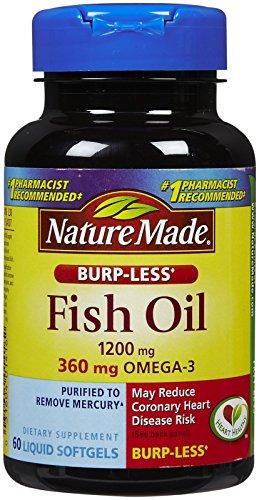 BurpLess Fish Oil 1200Mg Omega3 360Mg 60 Liquid Softgels