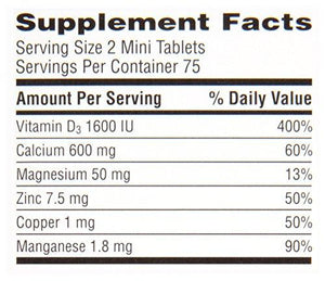 Caltrate Calcium Vitamin D3 Supplement 600+D3 Plus Minerals Mini Tablet 600 Mg 150 Count Pack Of 3