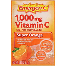 Emergenc Dietary Supplement Drink Mix With 1000Mg Vitamin C 0.32 Ounce Packets Super Orange Flavor 60 Count