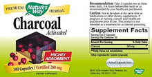 Charcoal Activated 100 Capsules 280 Mg