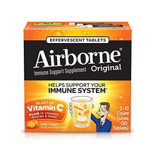 Airborne Vitamin C 1000Mg Immune Support Supplement Effervescent Formula Orange 30 Count Tablets