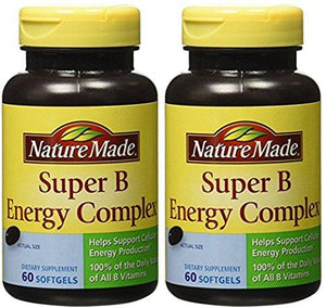 2 Pack Super B Energy Complex 60 Softgels Each.