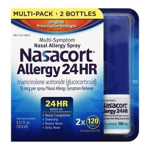 Allergy 24 Hr Multisymptom Nasal Allergy Relief Spray 55Mcg 0.57 Fl Oz 2 Count Buy Packs And Save Pack Of 5