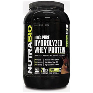 Nutrabio Pure Hydrolyzed Whey Protein 2 Pounds Chocolate – Ultra Fast Absorbing Protein Source.
