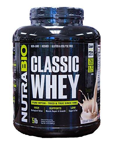 Nutrabio Classic Whey Protein Powder Creamy Vanilla 5 Lb