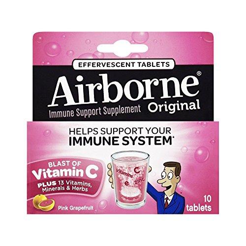 Airborne Immune Support Effervescent Tablets Pink Grapefruit 10 Ea Pack Of 6
