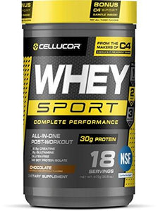Whey Sport Protein Powder AllInOnePostWorkout Supplement Chocolate 18 Servings