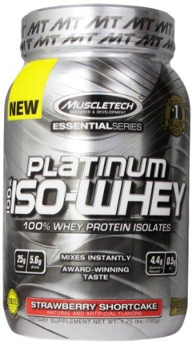 Muscletech Platinum Iso Whey Whey Protein Isolates Powder Strawberry Shortcake 1.75 Lbs 792G