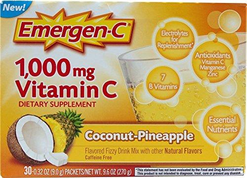 Emergenc Original Formula 1000 Mg Vitamin C Coconut Pineapple 30 Packets