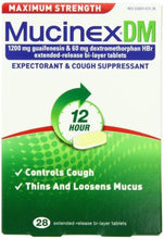 Dm 12 Hr Max Strength Expectorant Cough Suppressant Tablets 28Ct