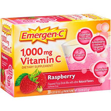 Emergenc Dietary Supplement Drink Mix With 1000Mg Vitamin C 0.32 Ounce Packets Caffeine Free Raspberry Flavor 30 Count