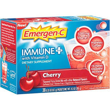 Emergenc Immune+ System Support With 1000Mg Vitamin C Dietary Supplement 0.31 Ounce Packets Caffeine Free Cherry Flavor 30 Count