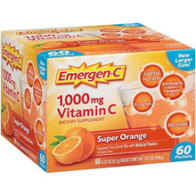 Emergenc Dietary Supplement Drink Mix With 1000Mg Vitamin C 0.32 Ounce Packets Super Orange Flavor 60 Count