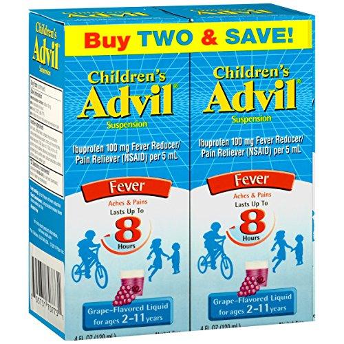 Children Fever Reducer/Pain Reliever 100Mg Ibuprofen Grape Flavor Oral Suspension 4 Fl. Oz. Bottle Pack Of 2