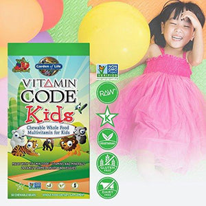 Vegetarian Multivitamin Supplement For Kids Vitamin Code Kids Chewable Raw Whole Food Vitamin With Probiotics 60 Chewable Bears