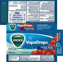 Vapodrops Candy Cough Relief Cherry Flavor Cough Suppressant And Oral Analgesic 20 Packs Of 20 Drops Each Total 400 Thol Drops Tj10