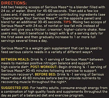 Serious Mass Gainer Protein Powder Chocolate Peanut Butter 6 Pound