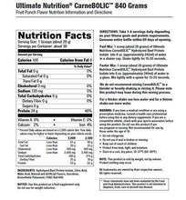 Carnebolic Hydrolyzed Beef Protein Isolate Fruit Punch 1.85 Pound