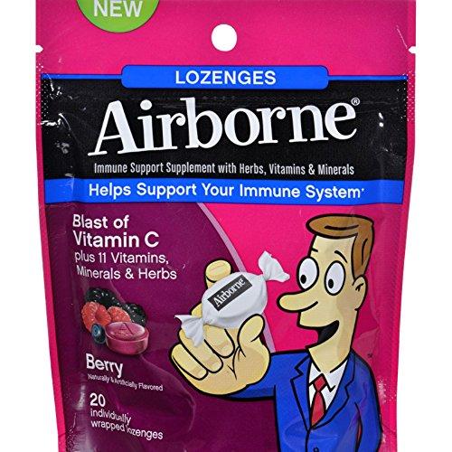 Airborne Lozenges With Vitamin C Berry 20 Count Pack Of 2