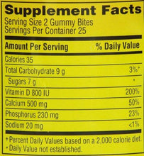 Caltrate Gummy Bites Calcium Vitamin D3 Supplement Black Cherry Orange Strawberry Flavor 50Count Gummies